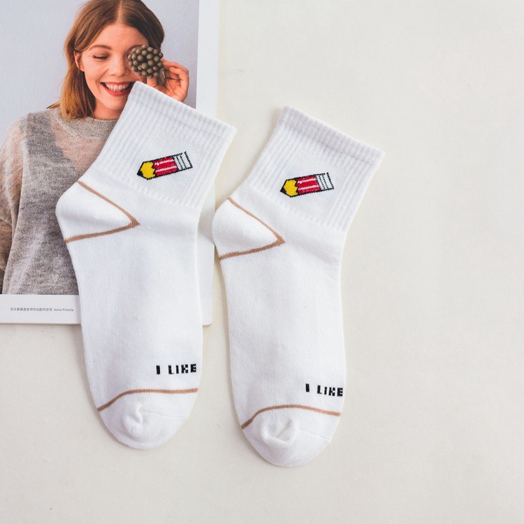 Ms. Banana Milk Dinosaur Pencil Rocket College Wind Casual Socks Funny Socks Cotton Tube Socks